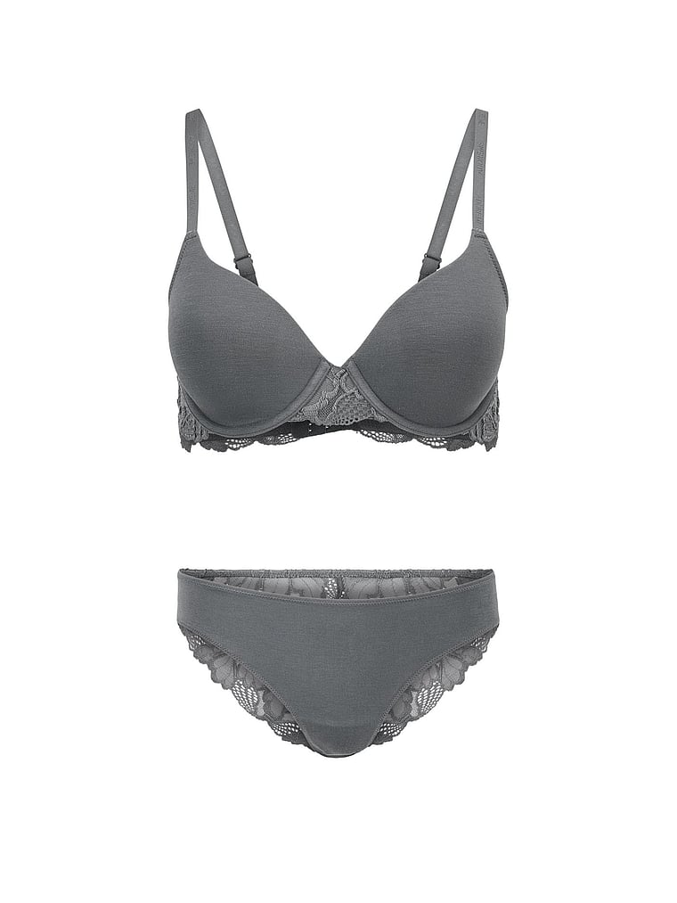 Victoria's Secret, Adore Me Teagan Bikini Panty, Smoked Pearl, onModelSide, 3 of 3