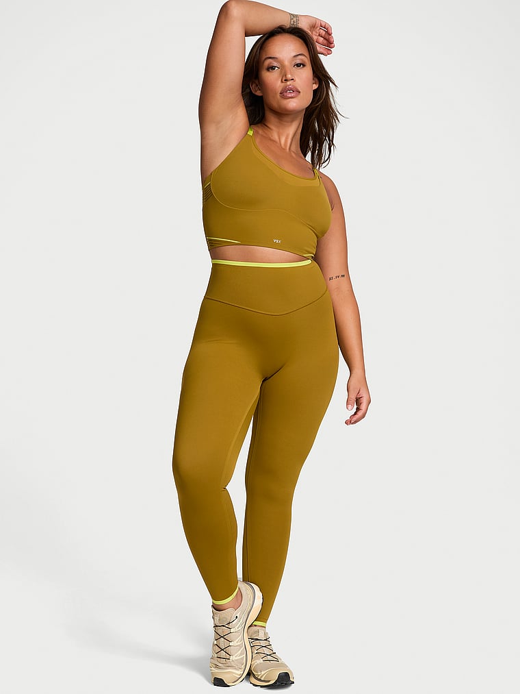 Victoria's Secret, VSX VSX Elevate™ Legging, Fern, onModelFront, 3 of 4 Sofia  is 5'8" and wears Large