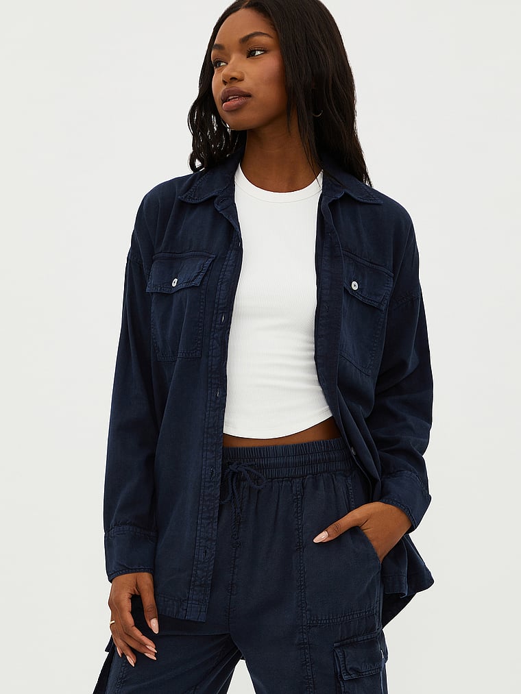 Victoria's Secret, Beach Riot Coramine Top, Ultramarine, onModelFront, 1 of 3