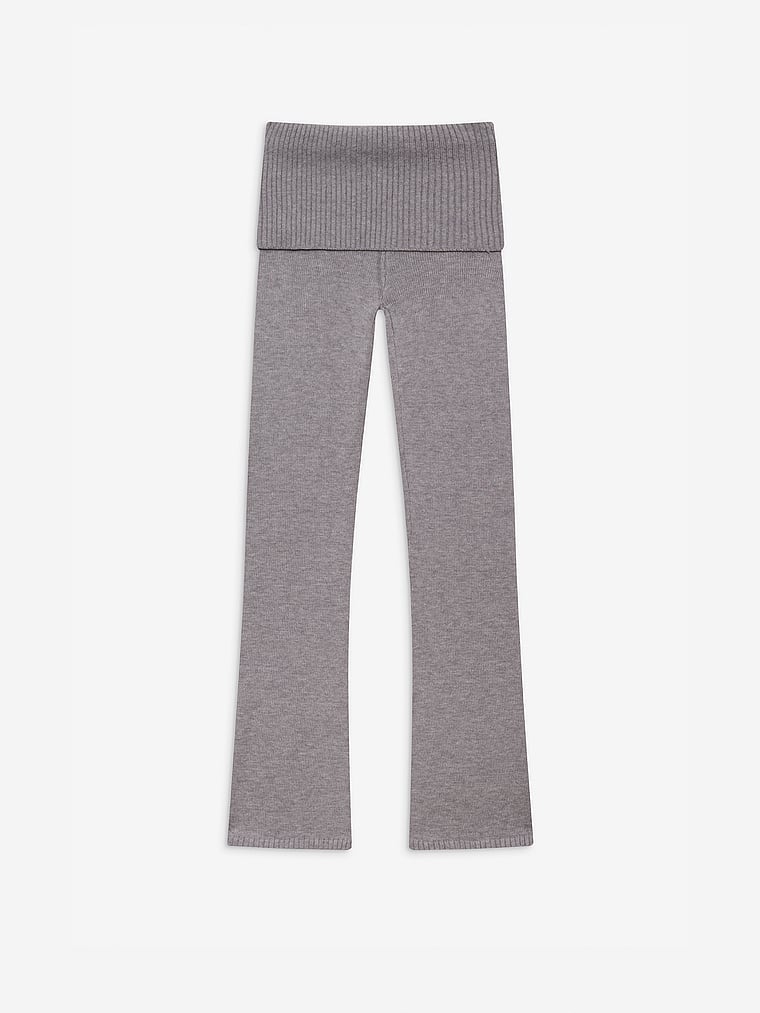 Victoria's Secret, Frankies Bikinis Aimee Cloud Knit Pants, Heather Grey, detail, 3 of 3