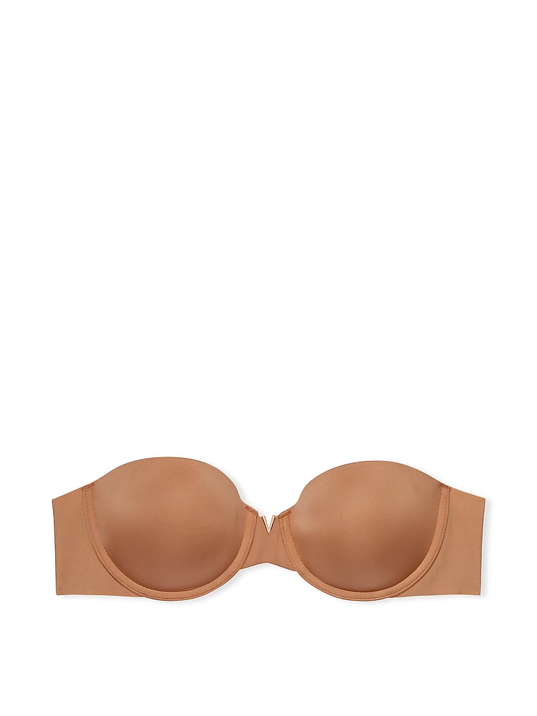 Victoria's Secret, Victoria's Secret Bare Illusions Smooth Uplift Strapless Bra, Toffee, offModelFront, 3 of 3