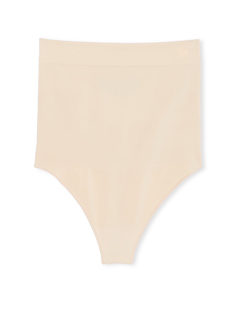 Victoria's Secret, Victoria's Secret Shapewear by Victoria SeamlessShaping™ High-Waist Thong Panty, Marzipan, offModelFront, 3 of 4