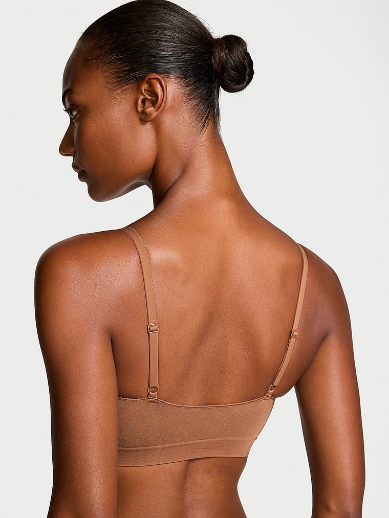 Victoria's Secret, Victoria's Secret Shapewear by Victoria SeamlessShaping™ Bralette, Caramel, onModelBack, 1 of 4