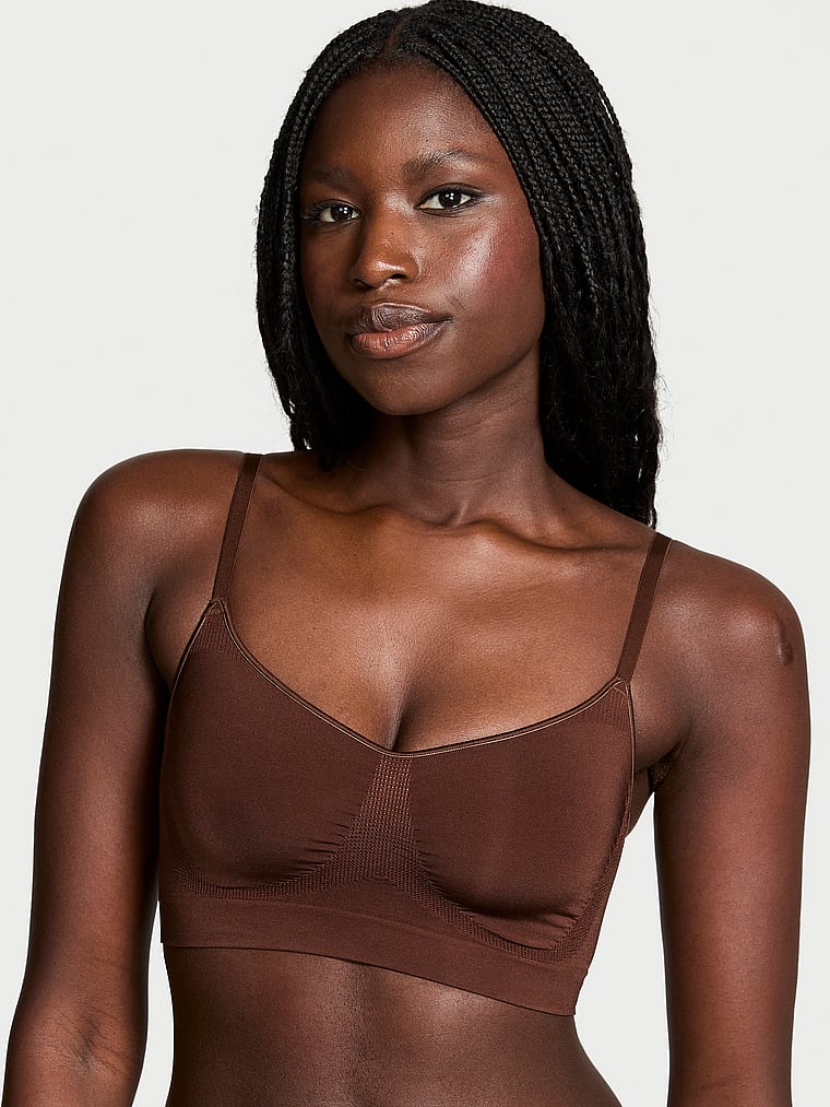 Victoria's Secret, Victoria's Secret Shapewear by Victoria SeamlessShaping™ Bralette, Ganache, onModelFront, 1 of 4