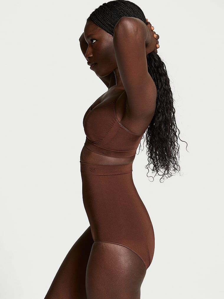 Victoria's Secret, Victoria's Secret Shapewear by Victoria SeamlessShaping™ Bralette, Ganache, onModelSide, 3 of 4
