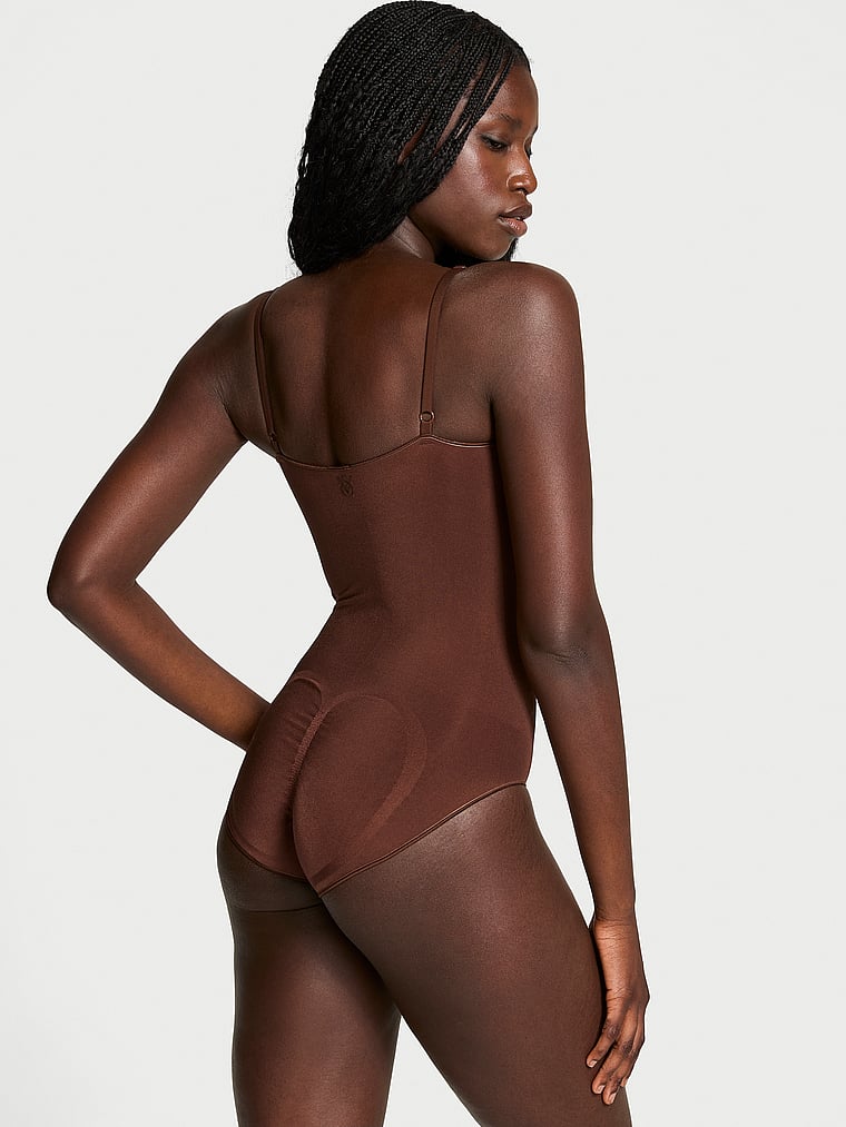 Victoria's Secret, Victoria's Secret Shapewear by Victoria SeamlessShaping™ Bodysuit, Ganache, onModelBack, 2 of 4