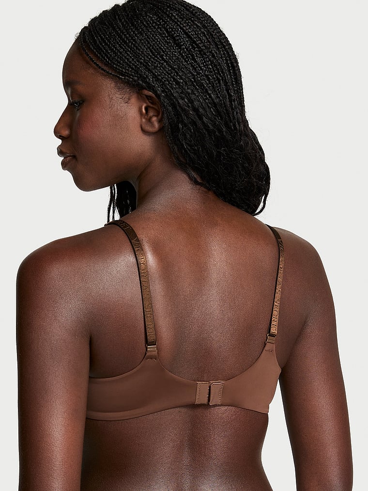 Victoria's Secret, The T-shirt Lightly Lined Wireless Bra, Ganache, onModelBack, 2 of 3 Arame is 5'11" and wears 34B or Medium