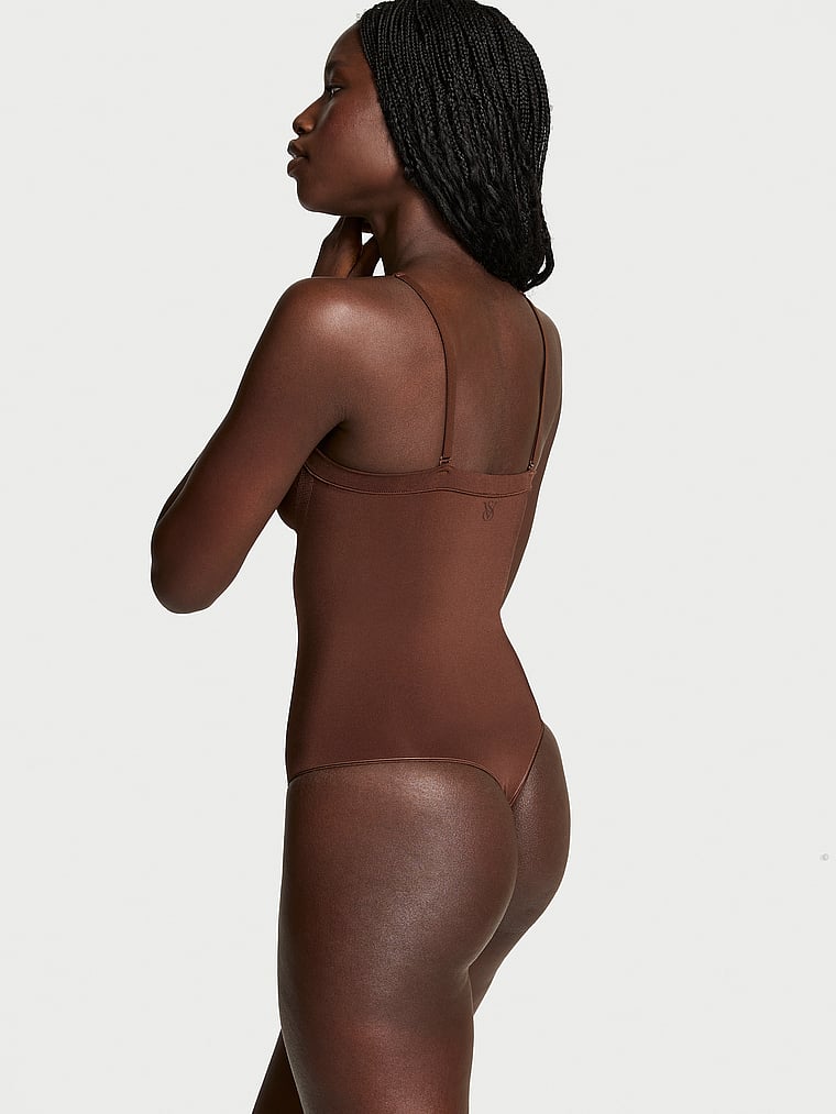 Victoria's Secret, Victoria's Secret Shapewear by Victoria SeamlessShaping™ Strapless Bodysuit, Ganache, onModelBack, 2 of 4