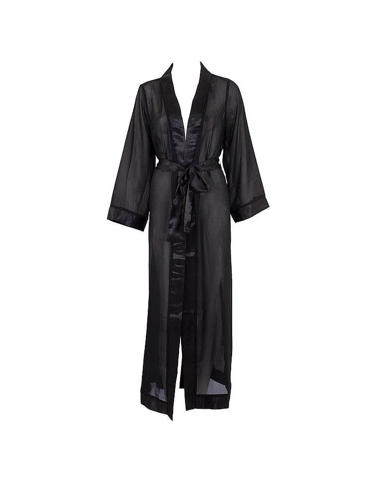 Victoria's Secret, BLUEBELLA Marcella Long Kimono, Black, offModelFront, 3 of 4