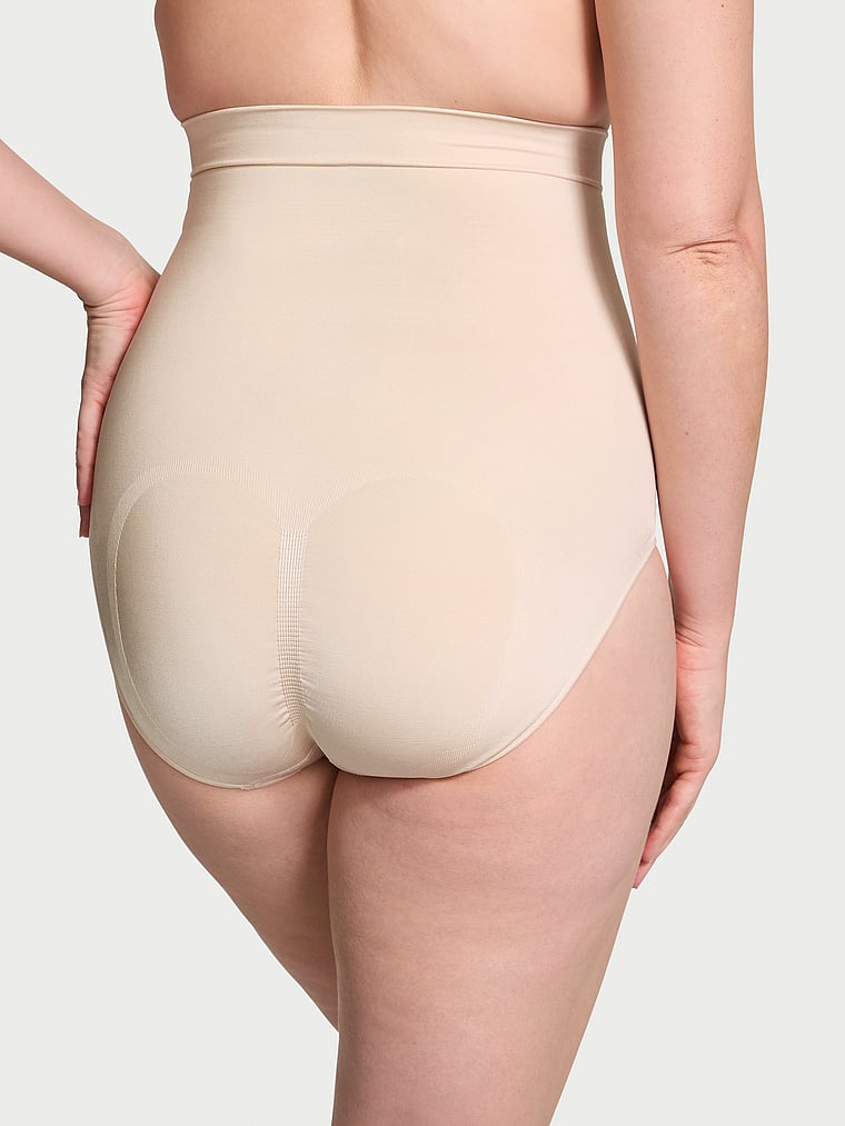 Victoria's Secret, Victoria's Secret Shapewear by Victoria SeamlessShaping™ High-Waist Brief Panty, Marzipan, onModelBack, 2 of 4