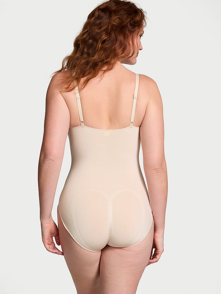 Victoria's Secret, Victoria's Secret Shapewear by Victoria SeamlessShaping™ Bodysuit, Marzipan, onModelBack, 2 of 4