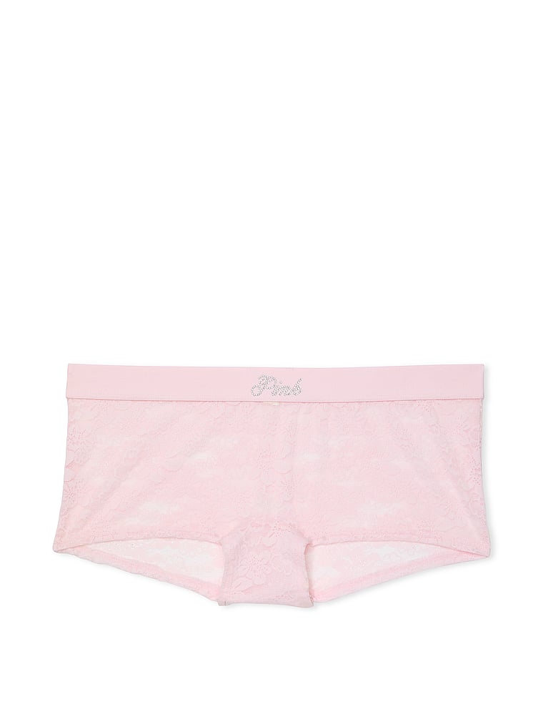 PINK Lacie Logo Boyshort Panty, Pink Tulip, offModelFront, 4 of 4