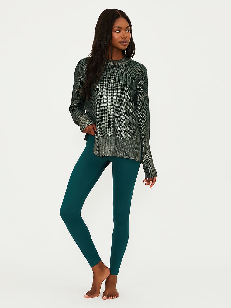 Victoria's Secret, Beach Riot Piper Legging, Pine Shine, detail, 3 of 3