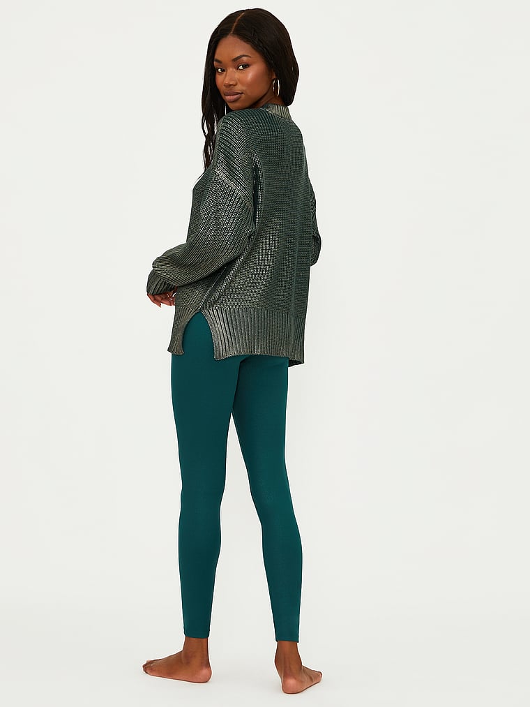 Victoria's Secret, Beach Riot Piper Legging, Pine Shine, onModelBack, 2 of 3