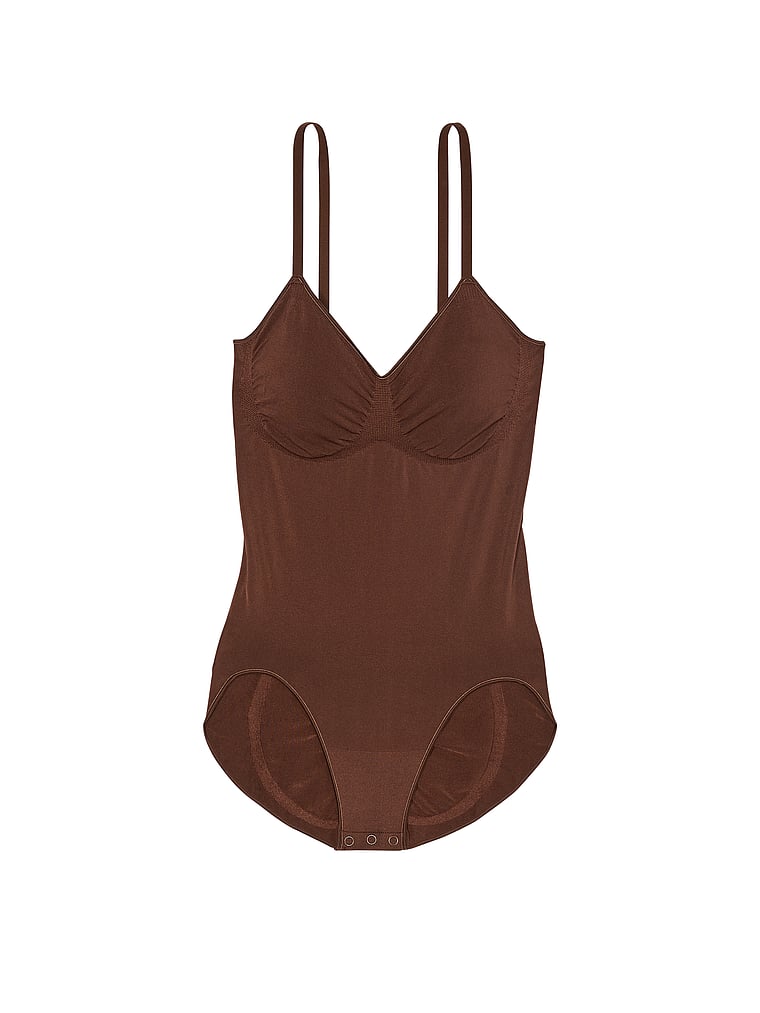 Victoria's Secret, Victoria's Secret Shapewear by Victoria SeamlessShaping™ Bodysuit, Ganache, offModelFront, 4 of 4