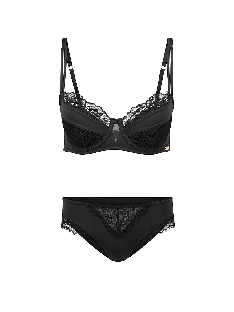 Victoria's Secret, Adore Me Leigha Bra, Jet Black, offModelFront, 3 of 4