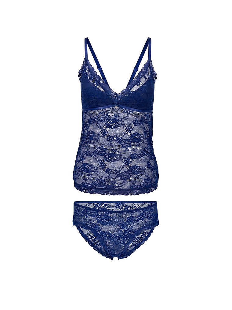 Victoria's Secret, Adore Me Rosaline Lounge Set, Medieval Blue, offModelFront, 3 of 4