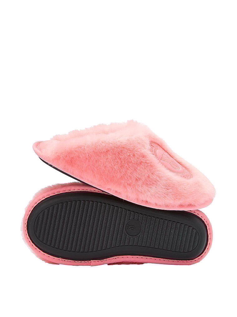 Closed-Toe Faux Fur Slippers