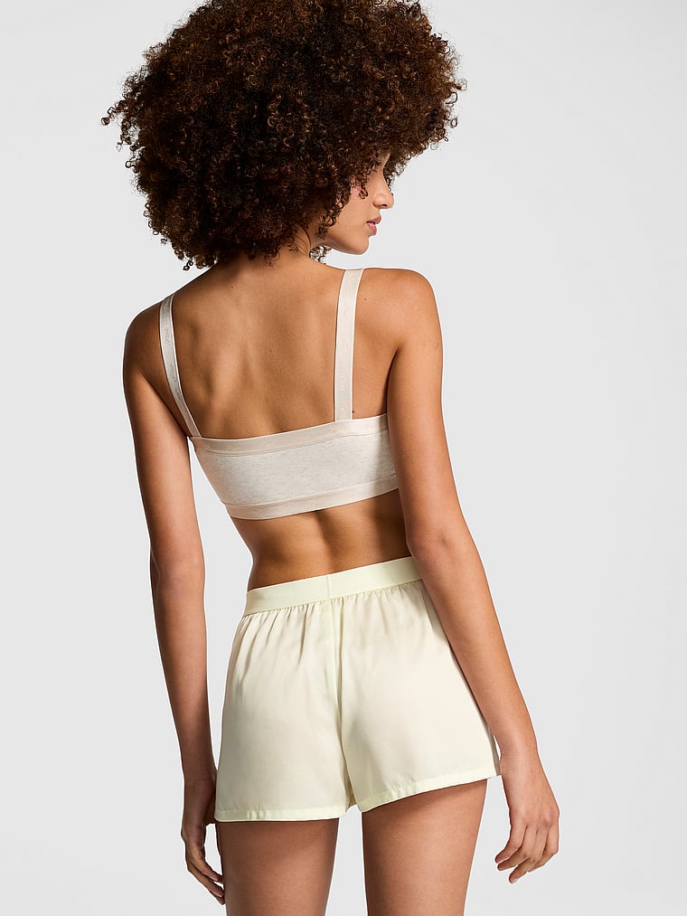 PINK Cotton Boxy Pajama Shorts, Creamer Bling, onModelBack, 2 of 4 Yoly is 5'8" and wears Small