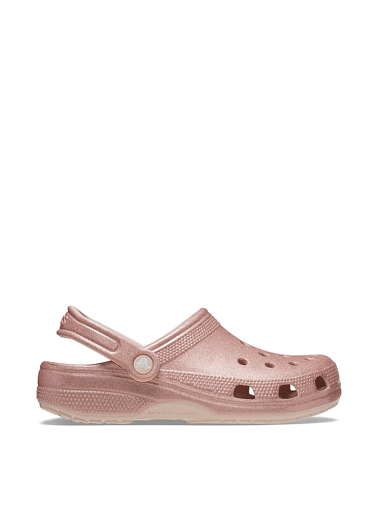 Crocs Classic Glitter Clogs, Quartz, onModelBack, 2 of 3