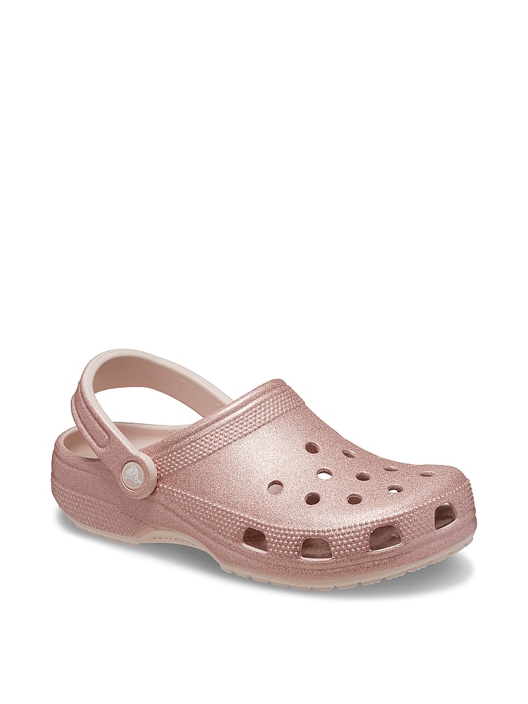 Crocs Classic Glitter Clogs, Quartz, onModelFront, 1 of 3