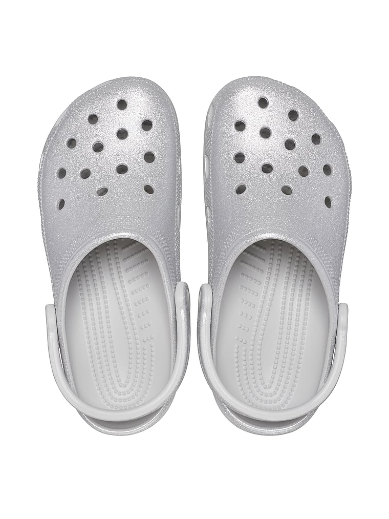 Crocs Classic Glitter Clogs, Silver, detail, 3 of 3