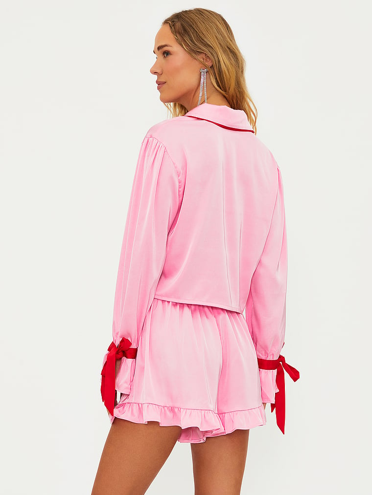 Victoria's Secret, Beach Riot Aurora & Luna PJ Set, Prism Pink/True Red, onModelBack, 2 of 3