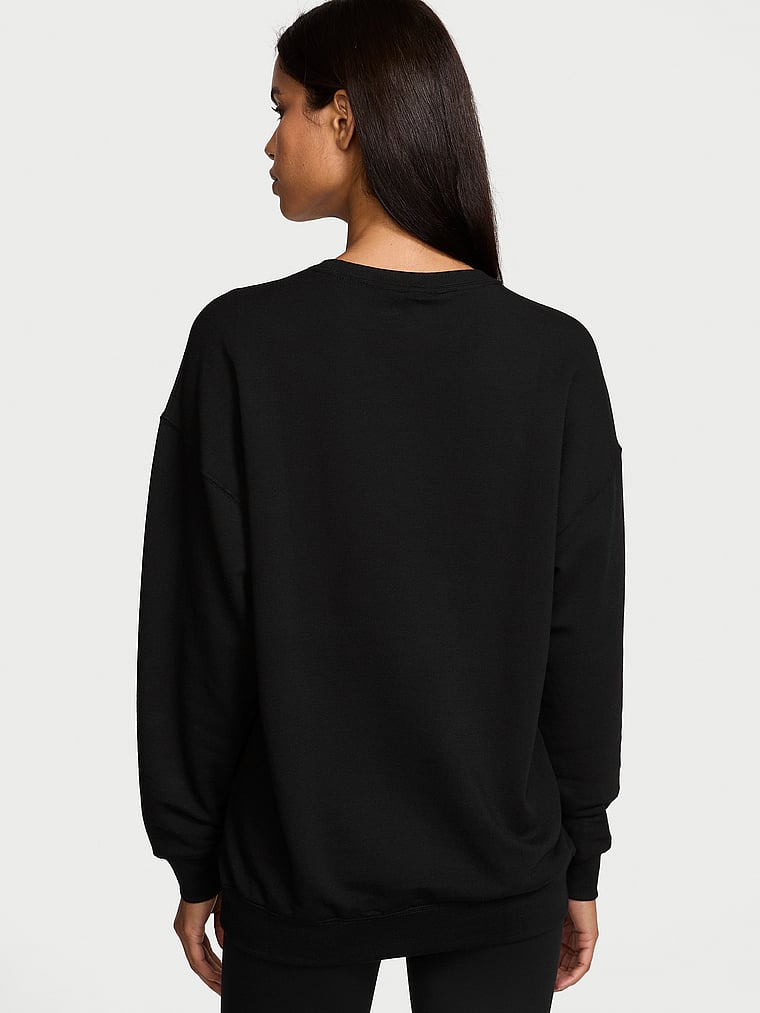 Victoria's Secret, Victoria's Secret Brushed Modal Fleece Crewneck, onModelBack, 2 of 5