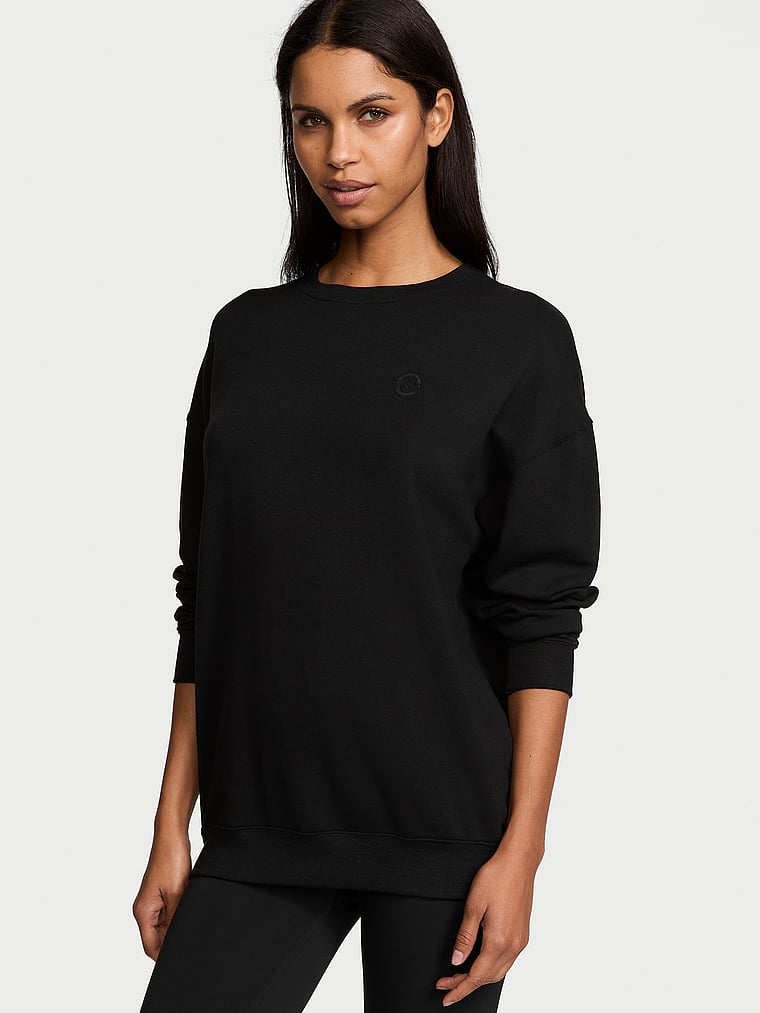 Victoria's Secret, Victoria's Secret Brushed Modal Fleece Crewneck, onModelFront, 1 of 5