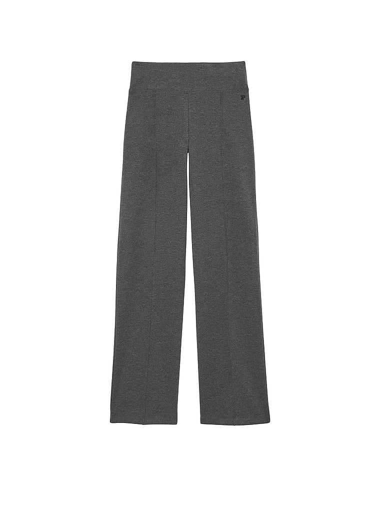 PINK All-Day Cotton Straight-Leg Pants, Dark Charcoal Heather, offModelFront, 3 of 3