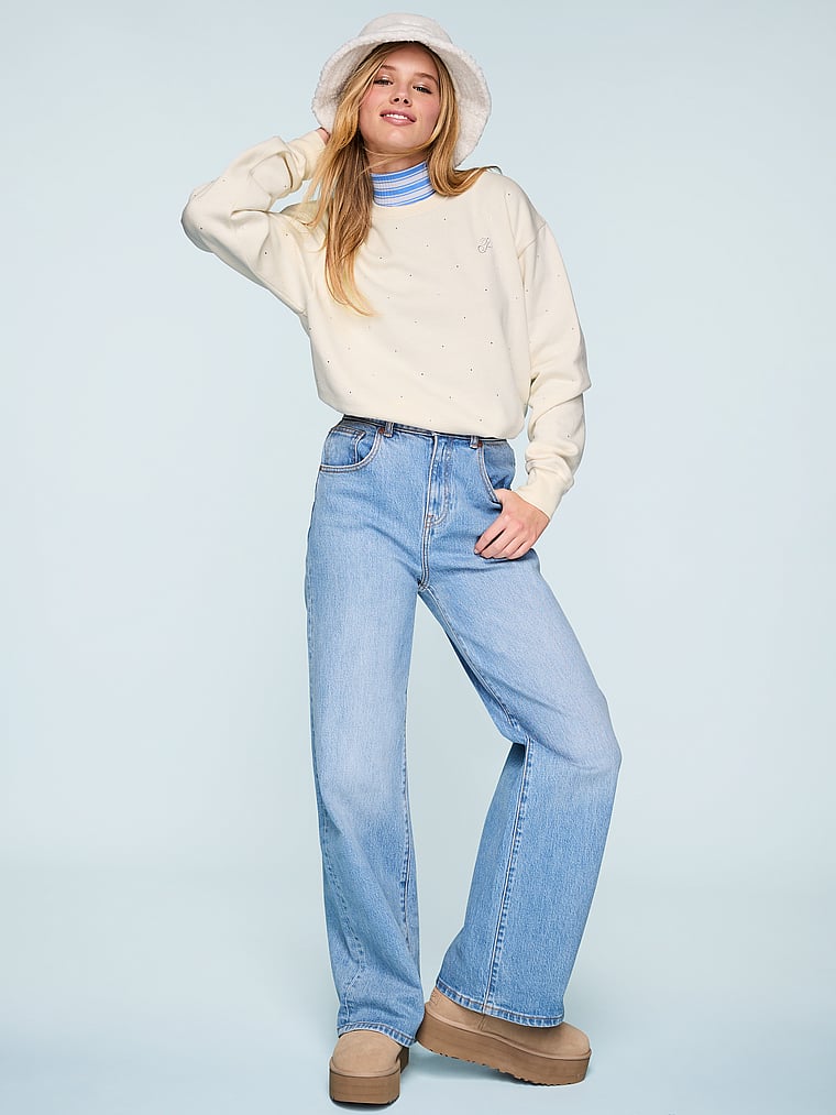 Multi Rib Mock-Neck Long-Sleeve Tee
