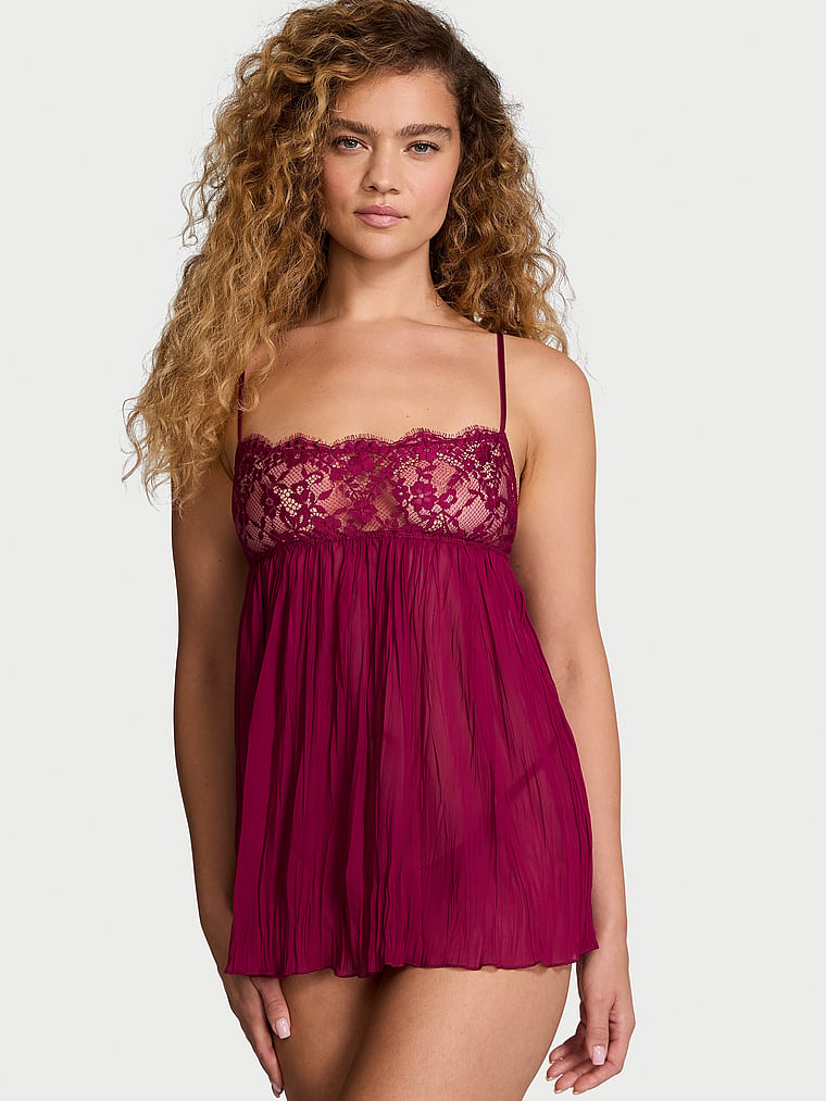 Buy Victoria s Secret Dream Lace Pleated Babydoll Set Campari Red buy-victoria-s-secret-dream-lace-pleated-babydoll-set-campari-red