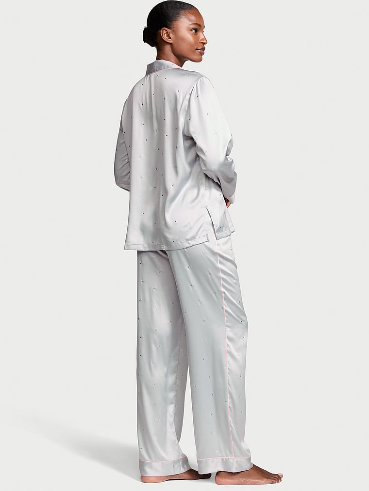 Glazed Satin Dew Drop Long Pajama Set