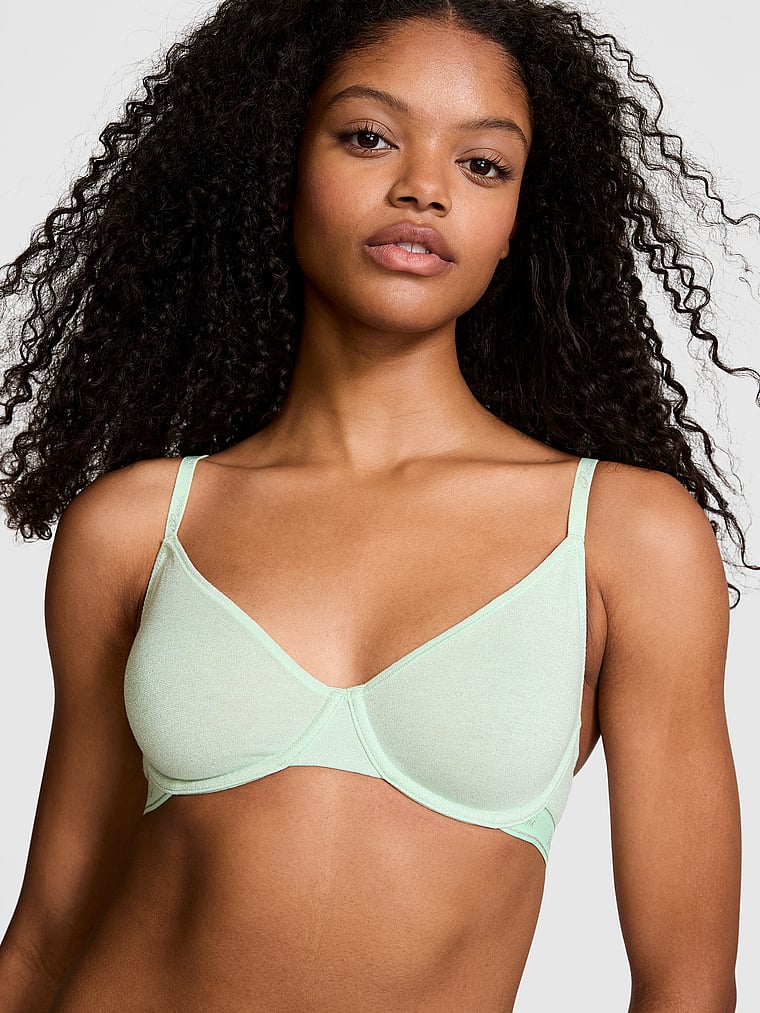 Buy Wear Everywhere Unlined Demi Bra, Mint - Order Bras online - PINK US