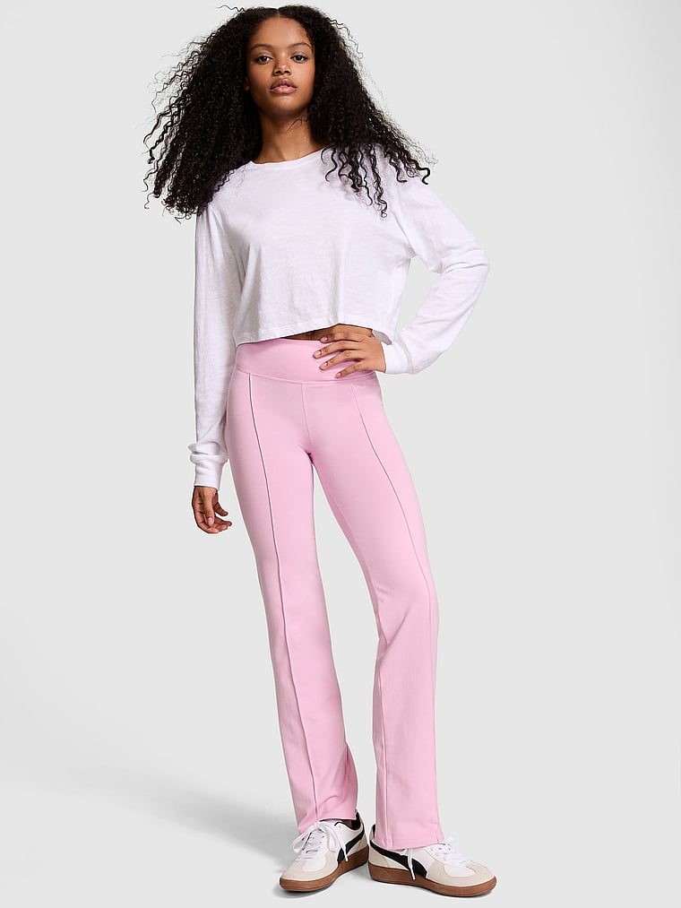PINK All-Day Cotton Straight-Leg Pants, Pink Poodle, onModelFront, 1 of 3 Jordan is 5'9" and wears Small