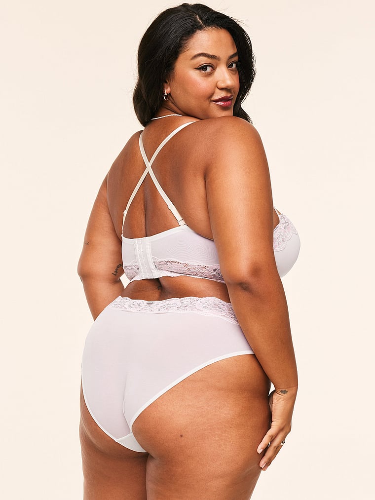 Victoria's Secret, Adore Me Mavis Bikini Panty, White Siglace, onModelBack, 2 of 3