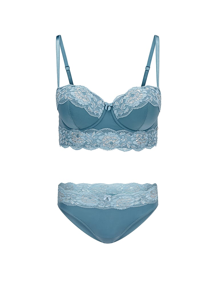 Victoria's Secret, Adore Me Mavis Bra, Light Blue Siglace, offModelFront, 3 of 4