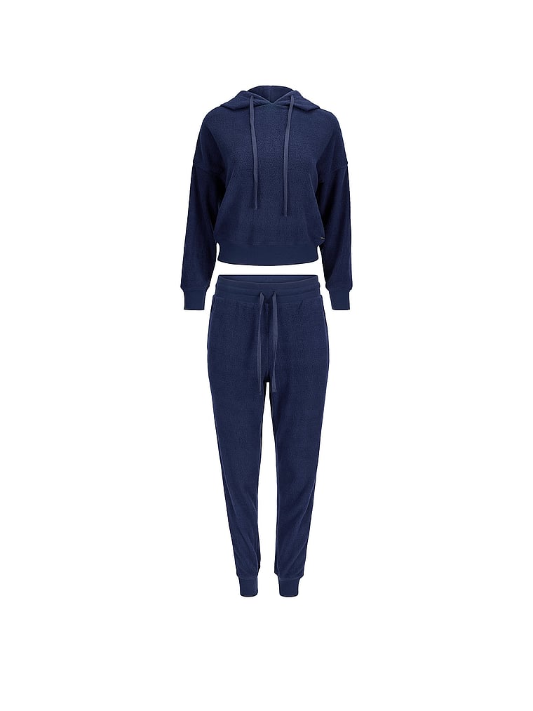Victoria's Secret, Adore Me Davinia Sweatshirt & Jogger Set, Medieval Blue, offModelFront, 3 of 4