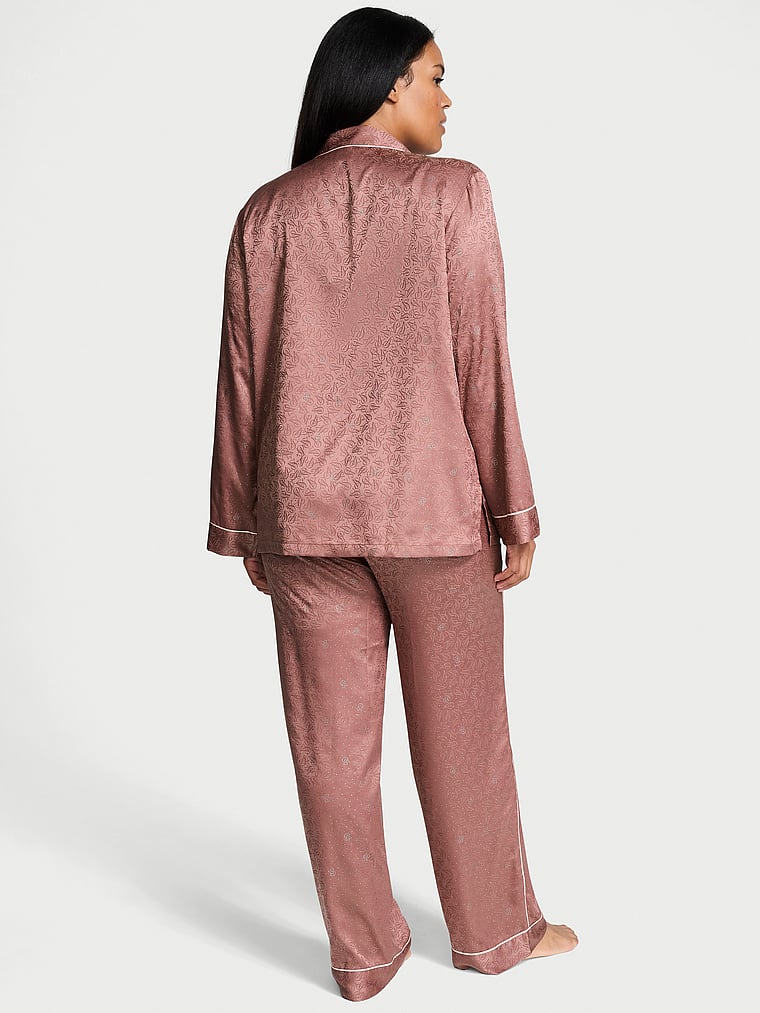 Glazed Satin Dew Drop Long Pajama Set