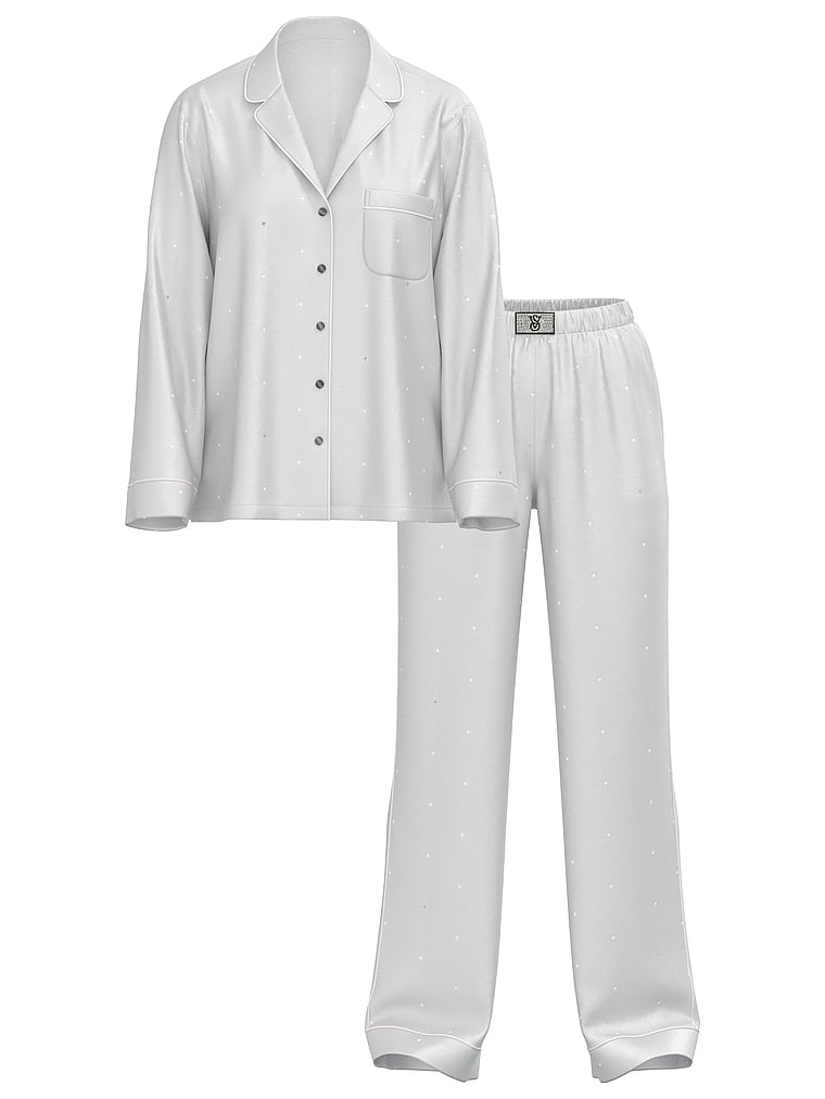 Glazed Satin Dew Drop Long Pajama Set