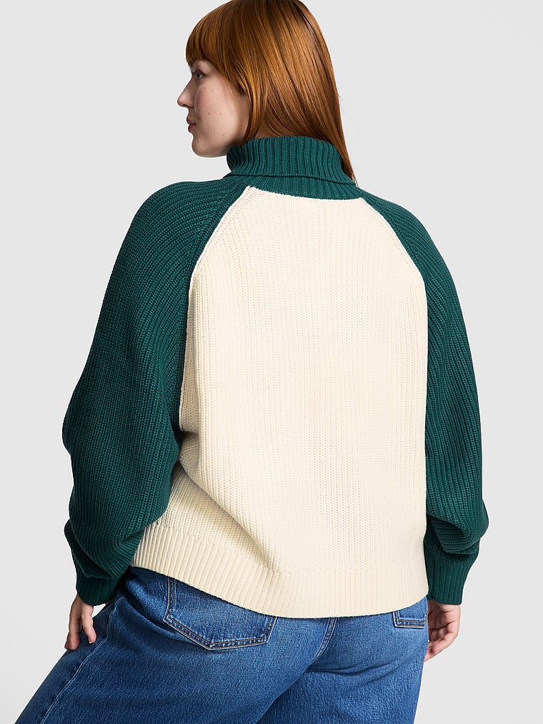 Varsity Knit Chunky Turtleneck Sweater