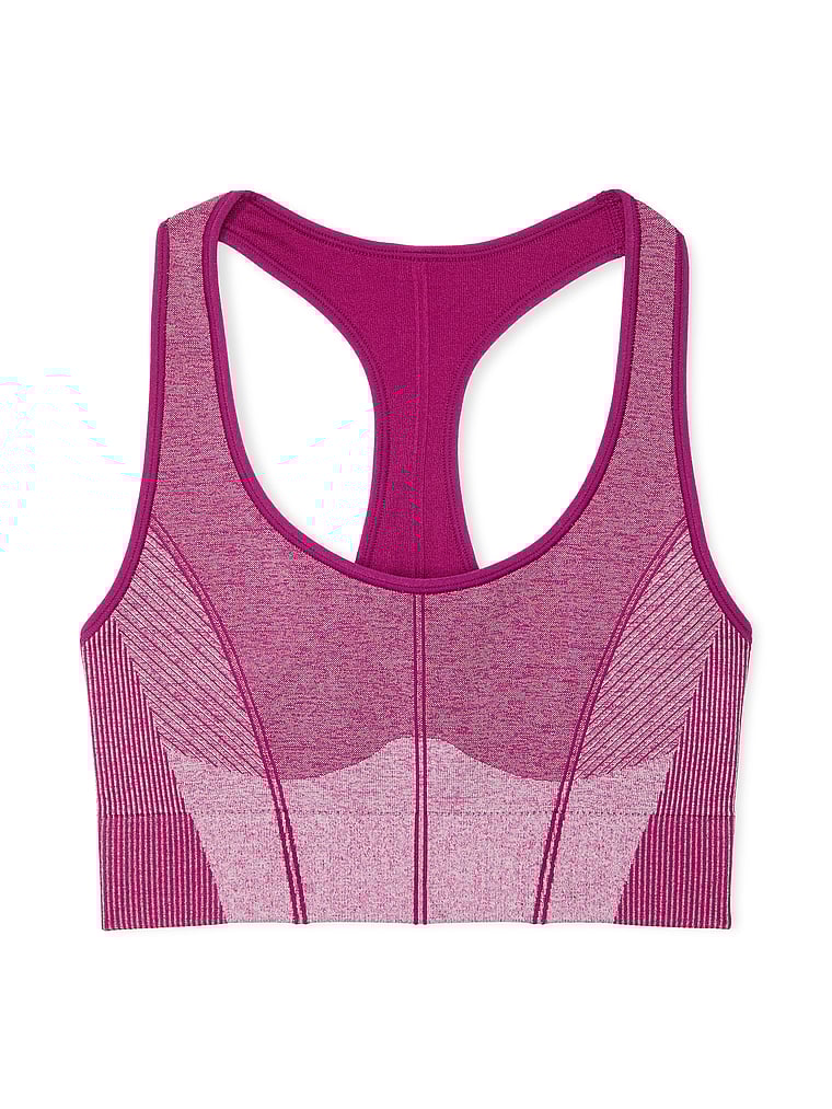 PINK Seamless Marl Longline Sports Bra, Thriller Marl, offModelFront, 2 of 4