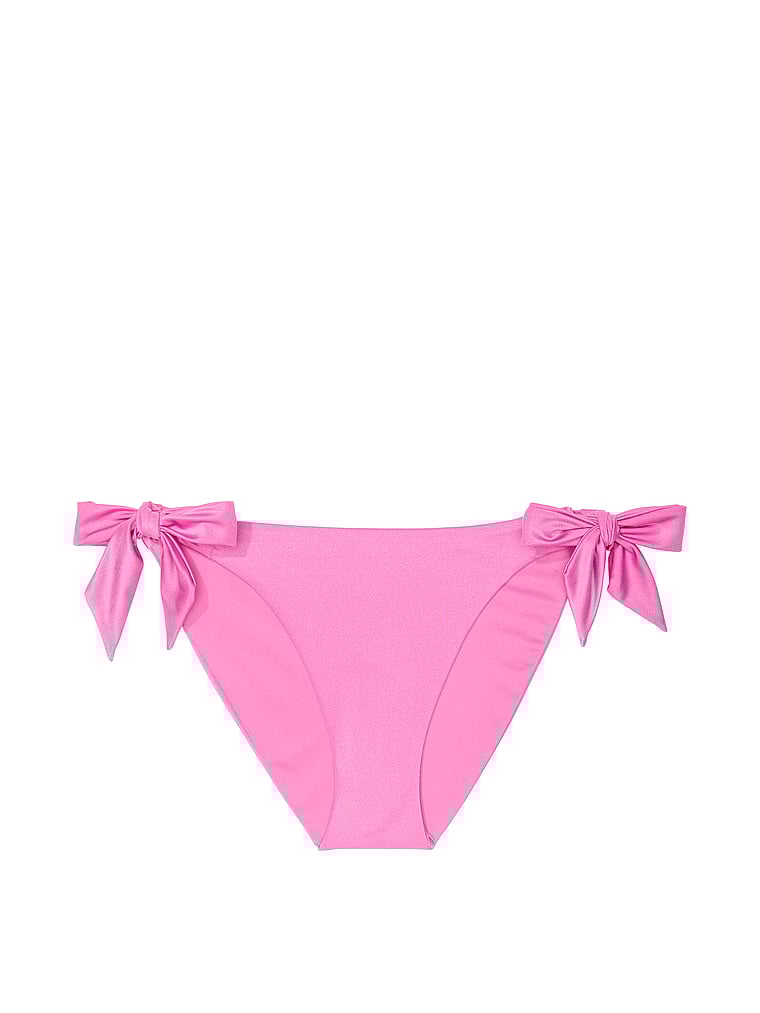 Victoria's Secret, Victoria's Secret Swim Bow Tie-Side Bikini Bottom, New Peony, offModelFront, 3 of 3