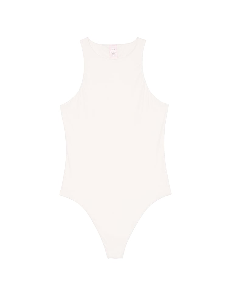 Victoria's Secret, Victoria's Secret Bodywear by Victoria's Secret with FeatherSoft™ Innovation Tank Bodysuit, Coconut White, offModelFront, 3 of 3