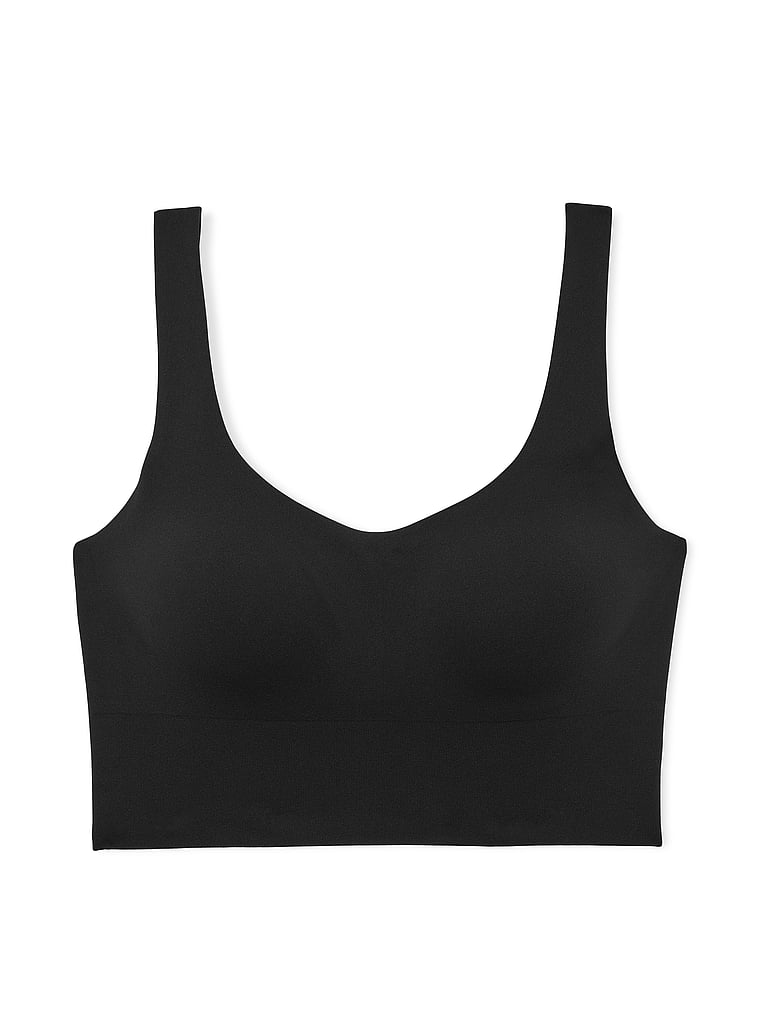 Victoria's Secret, VSX VSX Elevate™ Seamless-Comfort Sports Bra, Black, offModelFront, 3 of 3