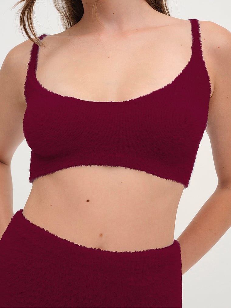 Victoria's Secret, For Love & Lemons Fiona Crop Top, Red, onModelSide, 3 of 3