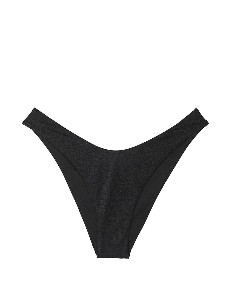 Victoria's Secret, Victoria's Secret Swim Brazilian Bikini Bottom, Black, offModelFront, 1 of 3