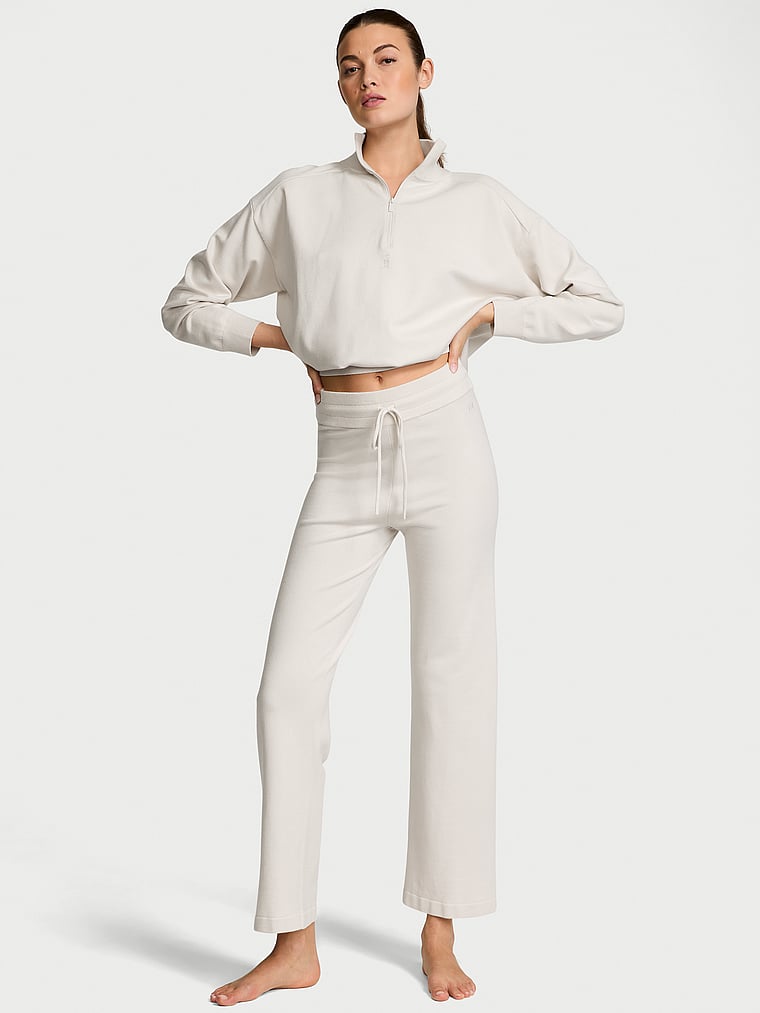 Victoria's Secret, VSX VSX Knit Wide-Leg Pant, Classic Plaster, onModelFront, 1 of 4 Kennidy is 5'11" or 180cm and wears Small