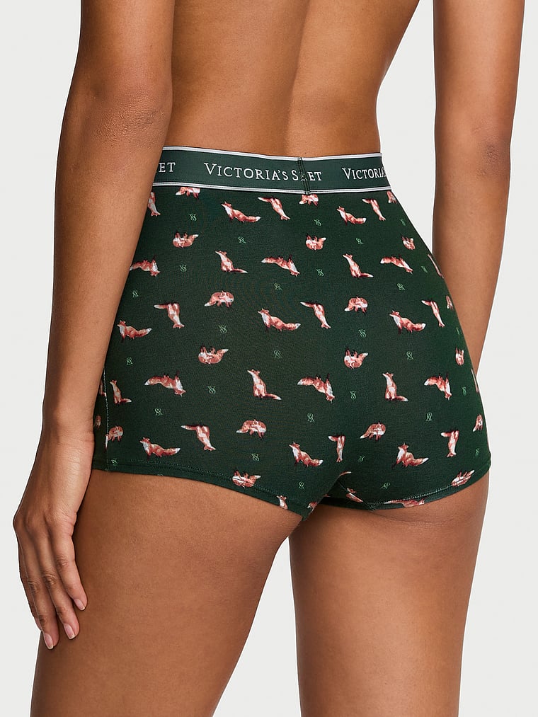 Buy Logo Cotton High-Waist Boyshort Panty - Order Panties online