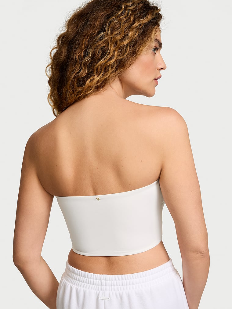 Victoria's Secret, Victoria's Secret Bodywear by Victoria's Secret with FeatherSoft™ Innovation Tube Top, Coconut White, onModelBack, 2 of 4 Kiana is 5'9" and wears Small